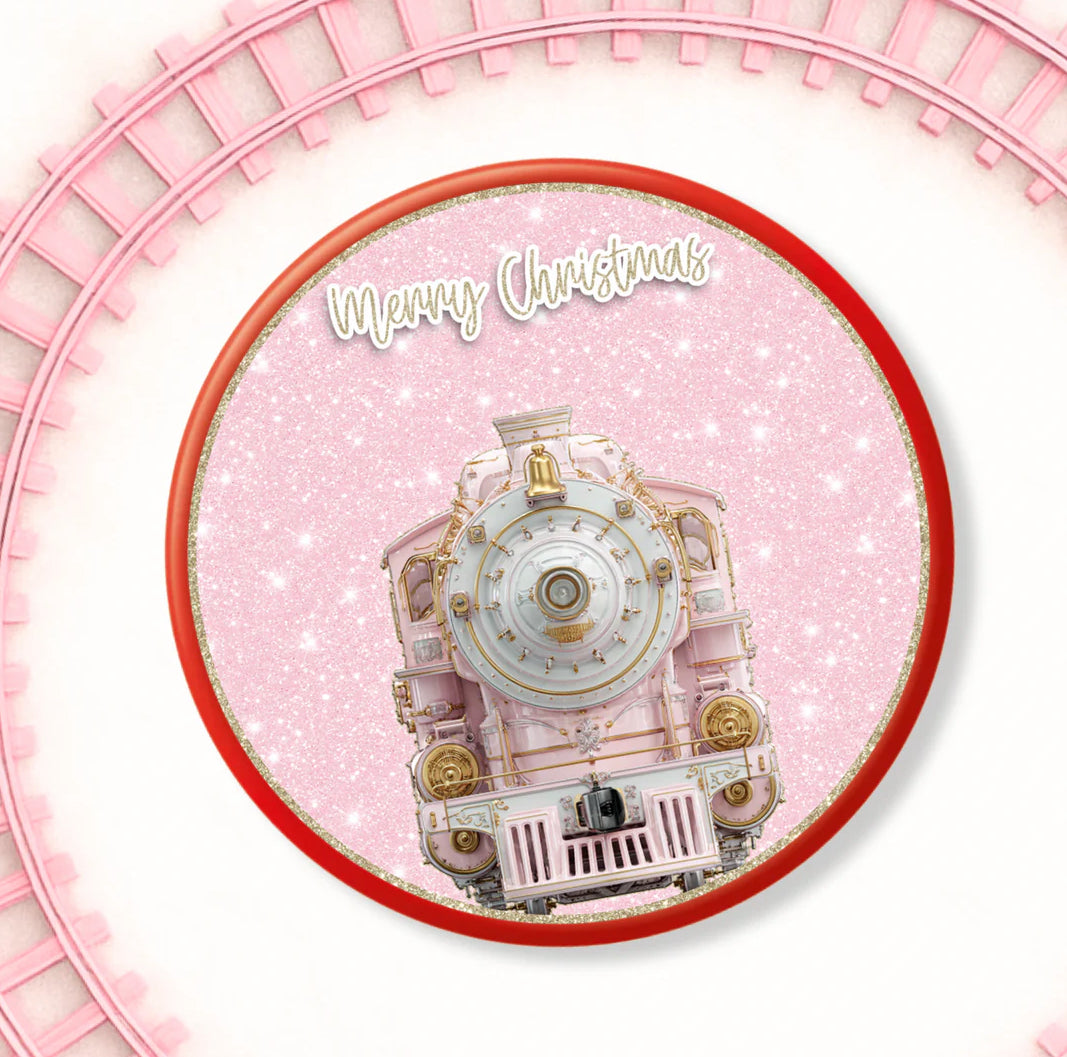 PINK NORTH POLE EXPRESS TRAIN | CHOCOLATE TUB DECAL