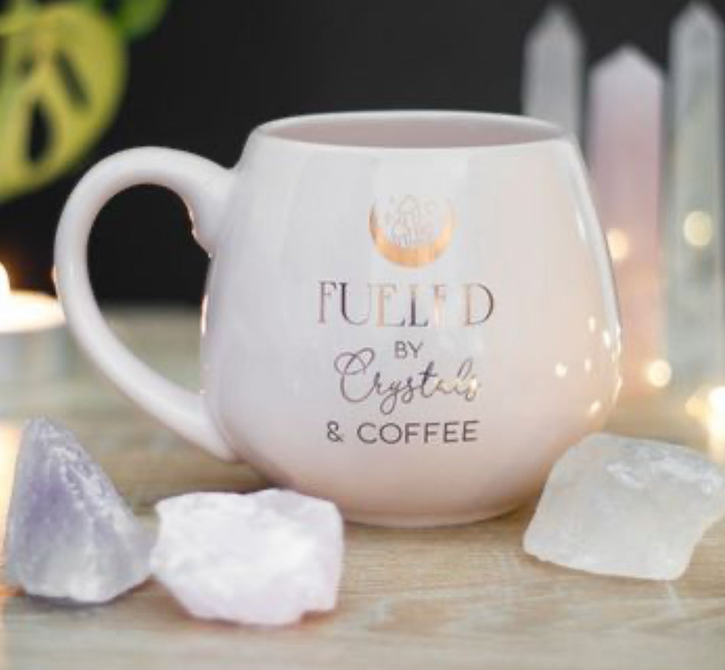 CRYSTALS AND COFFEE MUG