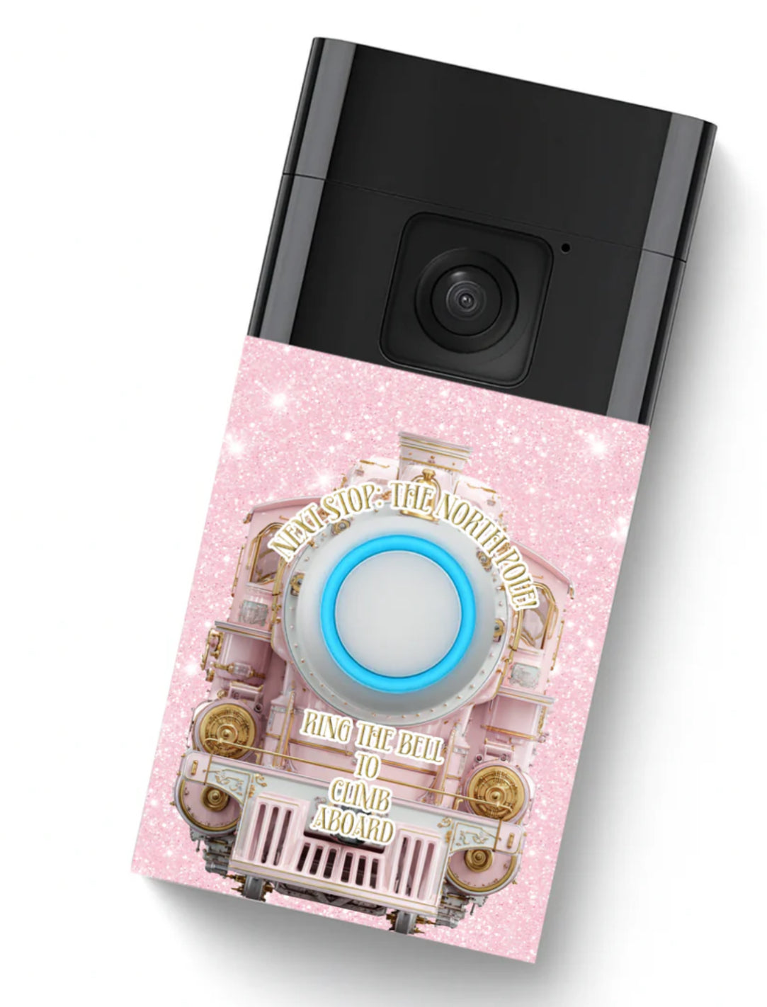 DOORBELL STICKER - RING 2ND GEN- PINK NORTH POLE EXPRESS- UV DECAL