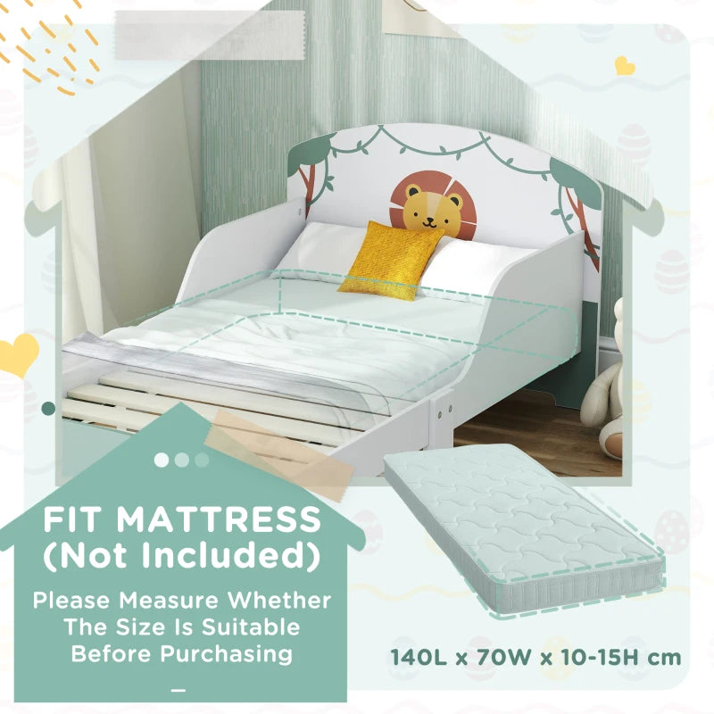 Toddler Bed with Storage & Guardrails