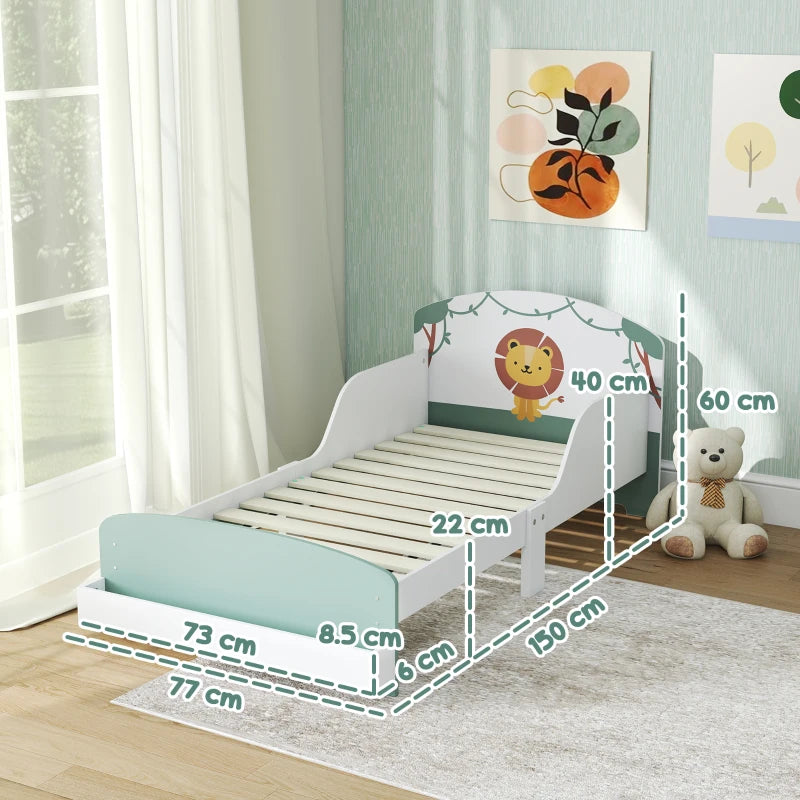 Toddler Bed with Storage & Guardrails