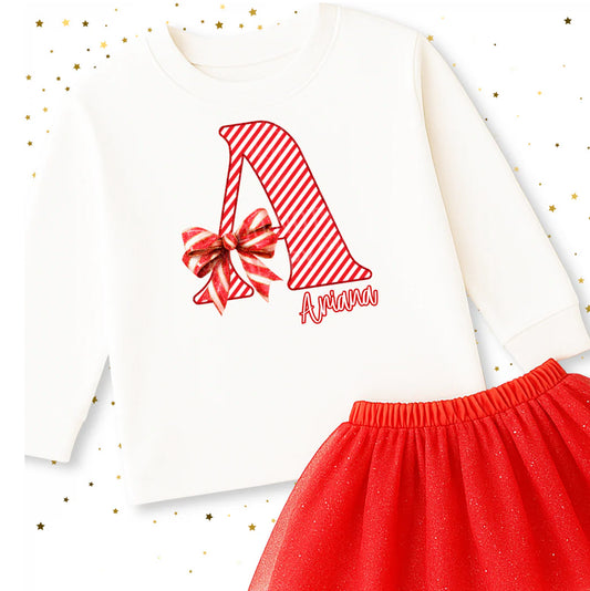 CANDY CANE ALPHABET CHILDRENS SWEATSHIRT