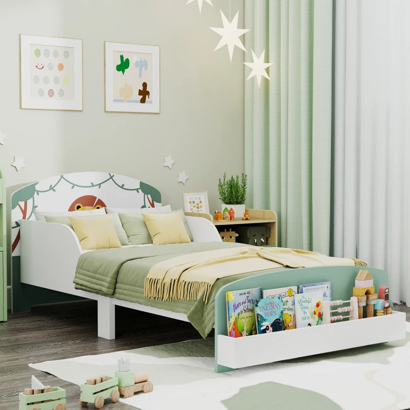 Toddler Bed with Storage & Guardrails