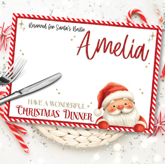 RED SANTA MAT FAUX LEATHER PLACEMATS
