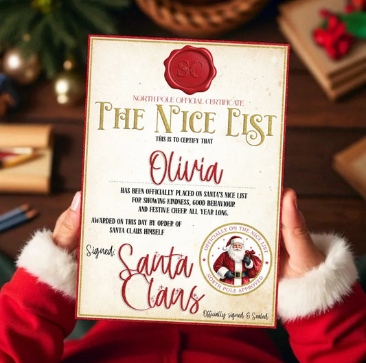 NICE LIST CERTIFICATE SET - RED EDITION