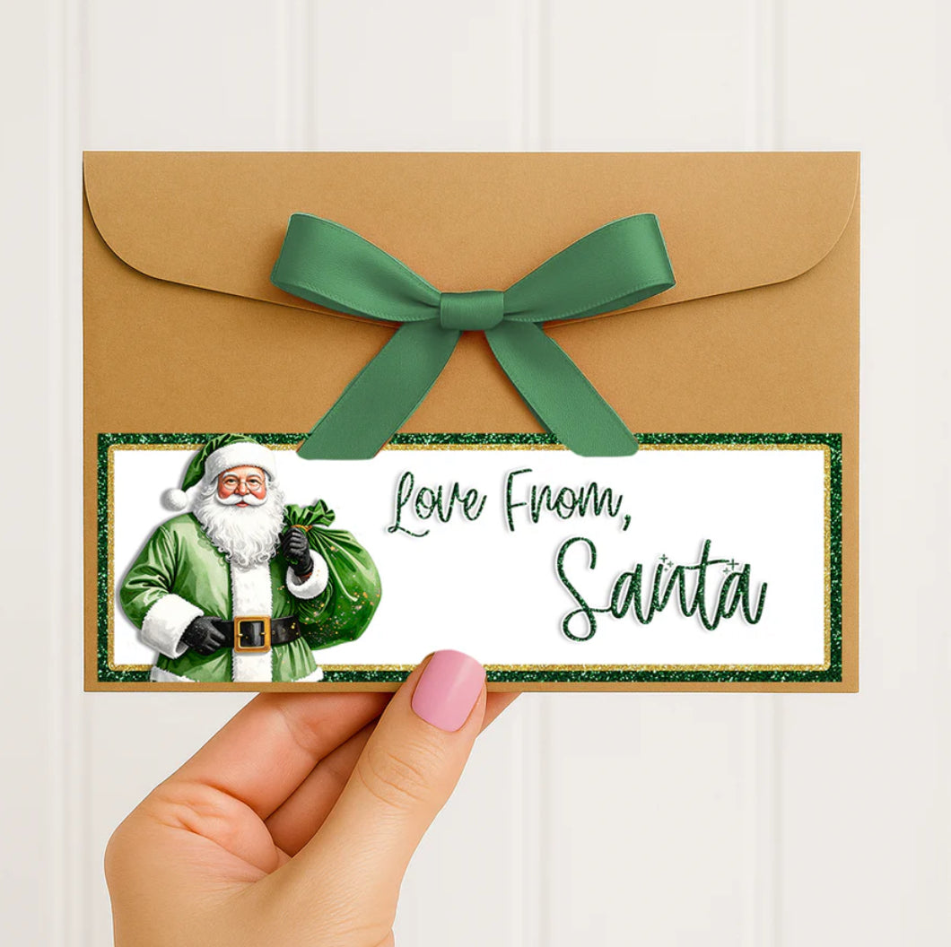 LOVE FROM SANTA MERRY CHRISTMAS ENVELOPE