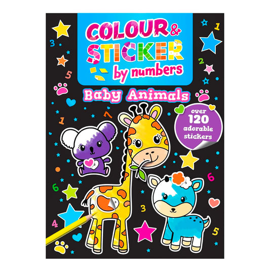 Baby Animals Colour And Sticker By Numbers Book