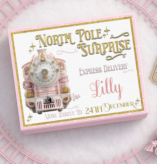 North Pole Express Baby Pink Train Christmas Eve Box
