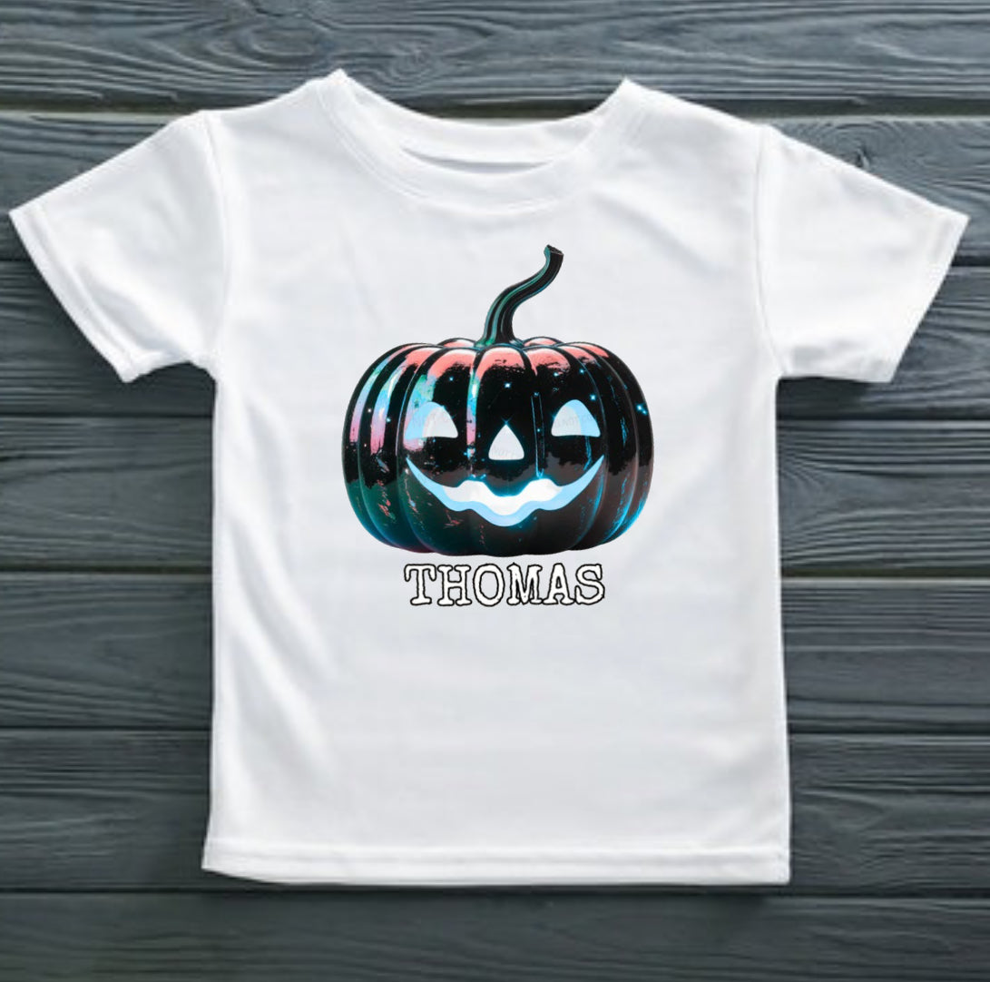 SPOOKY PUMPKIN BLUE DESIGN CHILDREN’S TSHIRT