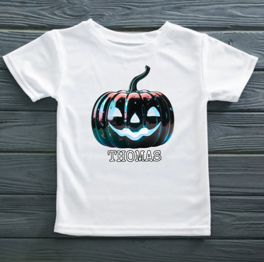 SPOOKY PUMPKIN BLUE DESIGN CHILDREN’S TSHIRT