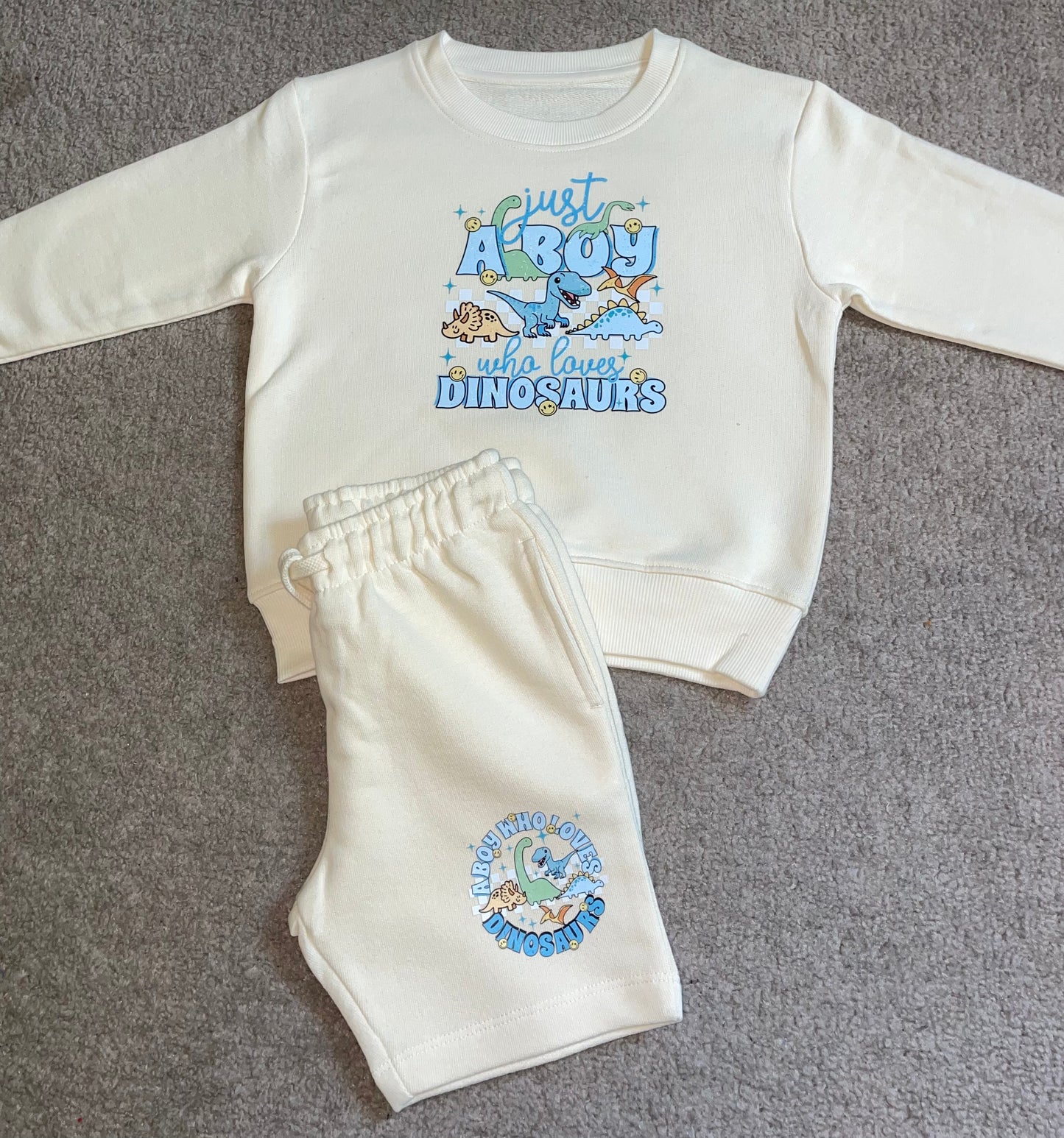 Boy Who Loves Dinos Jumper & Shorts Set