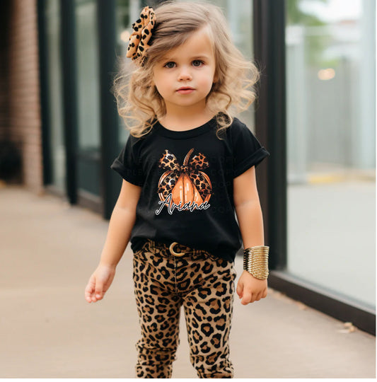 LEOPARD PUMPKIN KIDS T-SHIRT