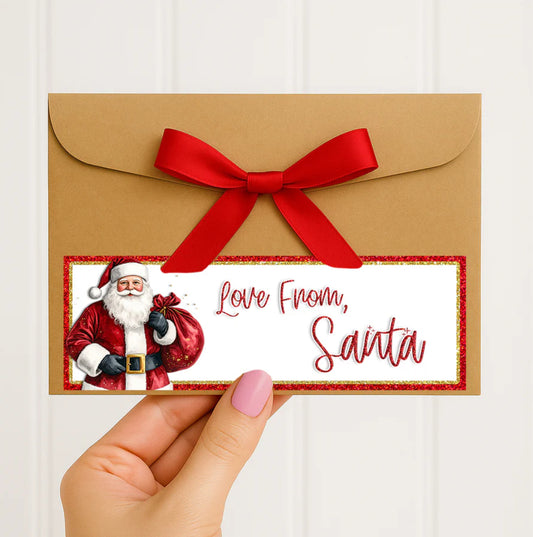 LOVE FROM SANTA MERRY CHRISTMAS ENVELOPE