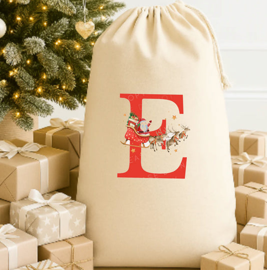 Personalised Christmas Initial Sack