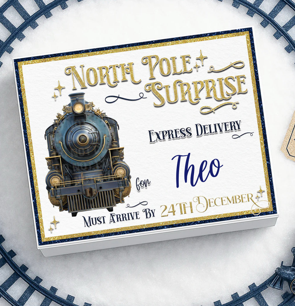 North Pole Express Navy Train Christmas Eve Box