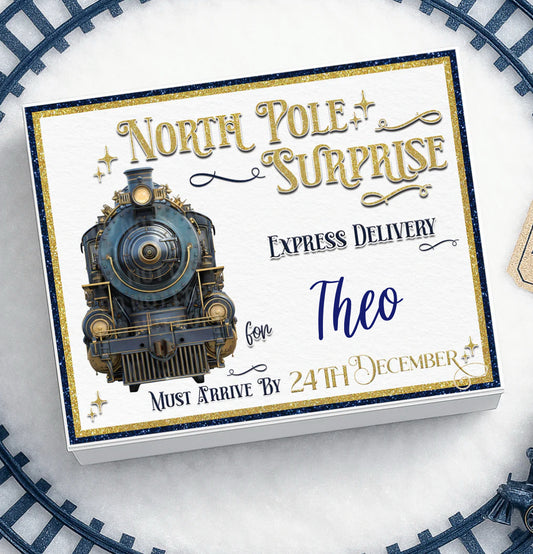 North Pole Express Navy Train Christmas Eve Box