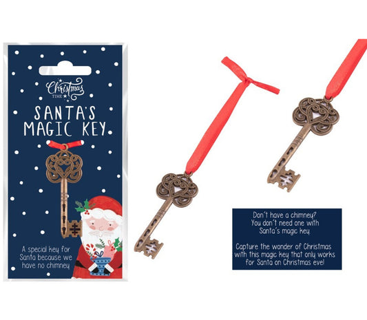 Santas Magic Key on Red Ribbon