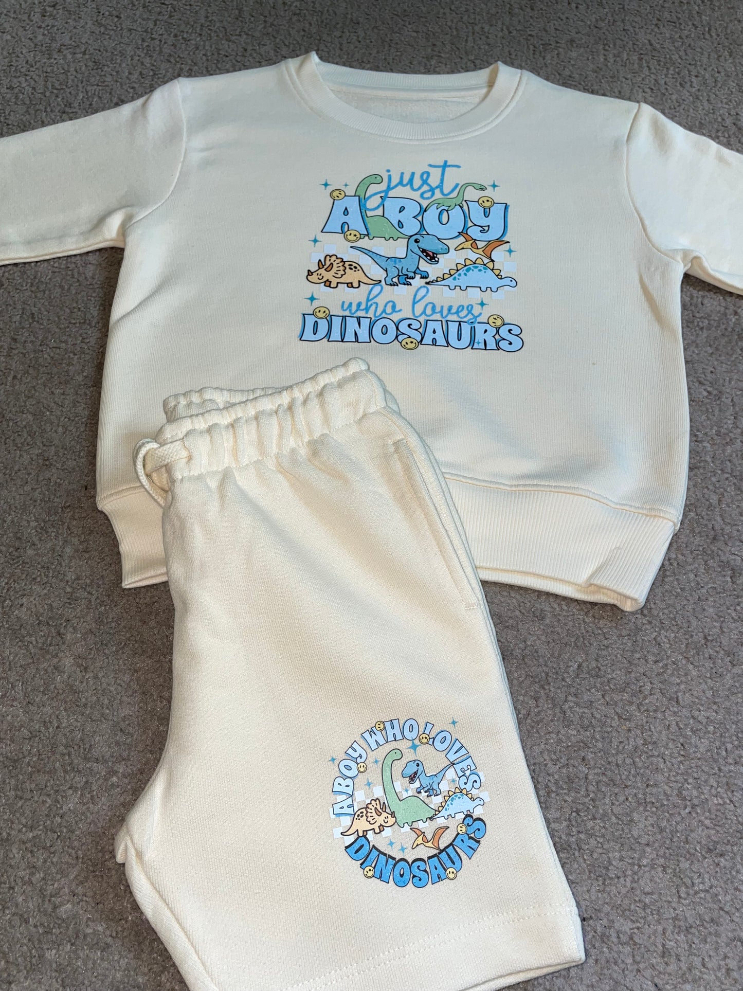 Boy Who Loves Dinos Jumper & Shorts Set