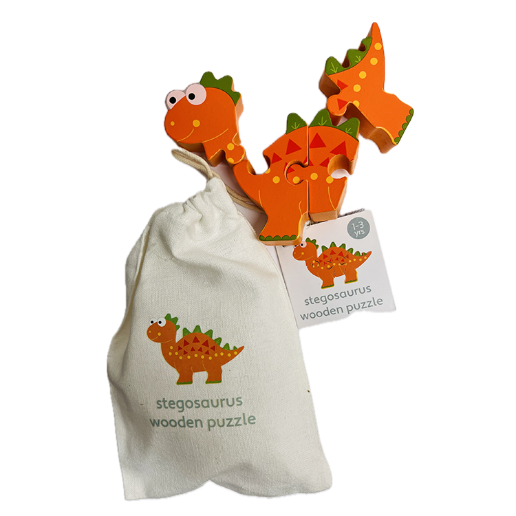Dinosaur Deluxe Wooden Puzzle Set + Bag