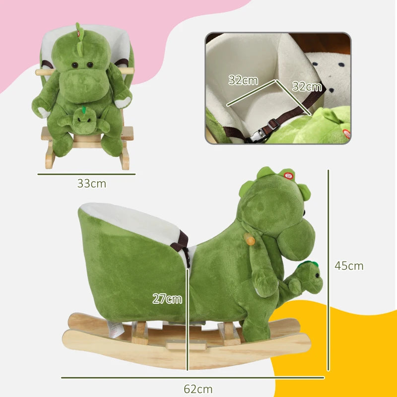 Dinosaur-Shaped Baby Rocking Horse