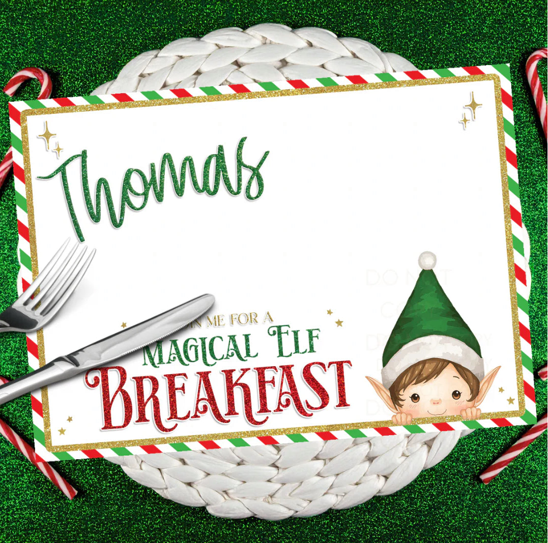 GREEN MAGICAL ELF BREAKFAST MAT FAUX LEATHER PLACEMAT