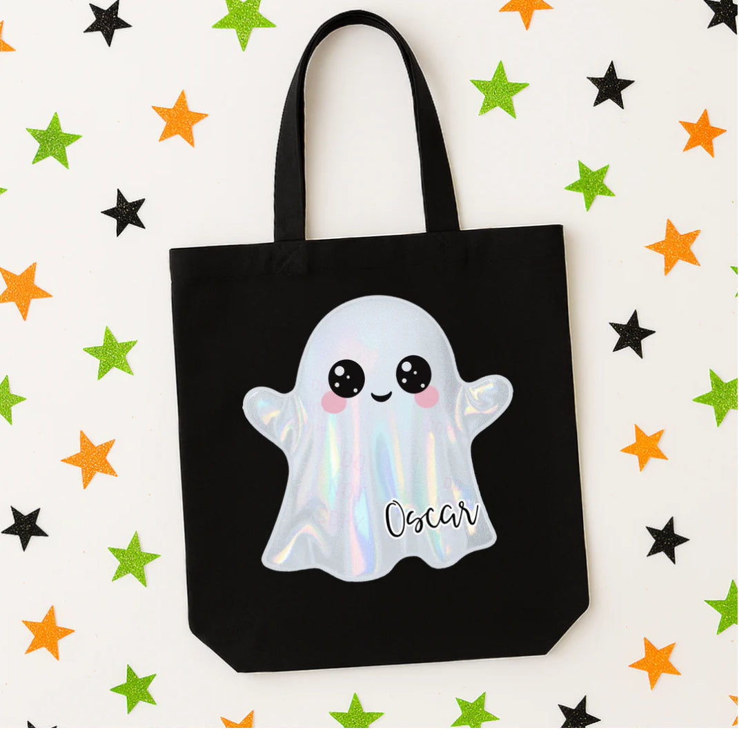 SHINY GHOST GLOW IN THE DARK MINI TOTE BAG