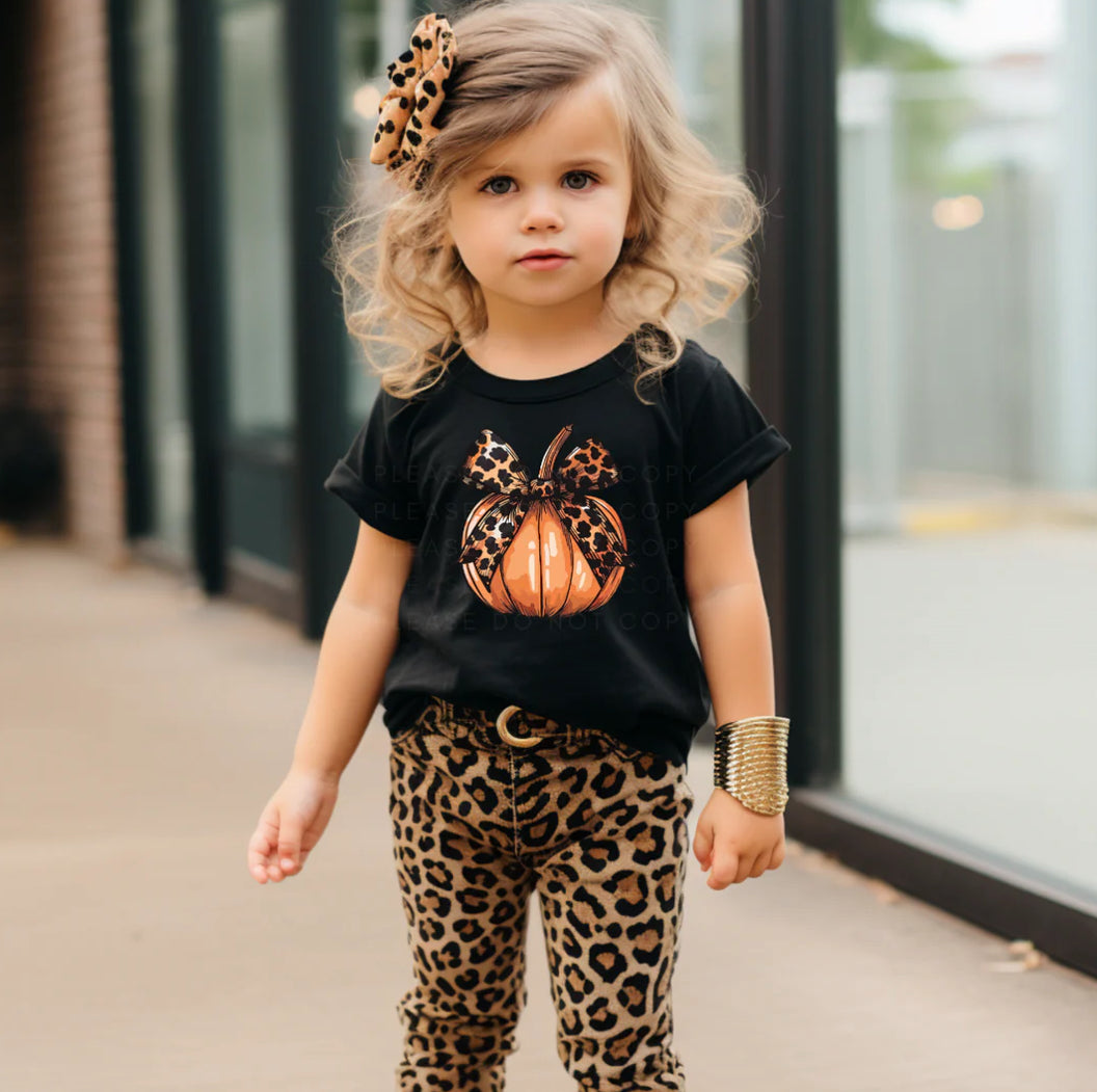 LEOPARD PUMPKIN KIDS T-SHIRT