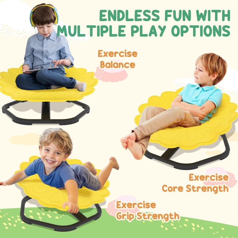 Flower-Shaped Sensory Spinning Chair with Non-Slip Base