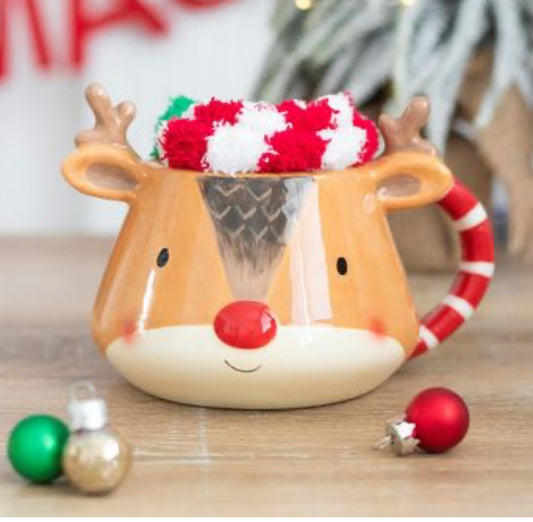 REINDEER MUG AND SOCKS SET