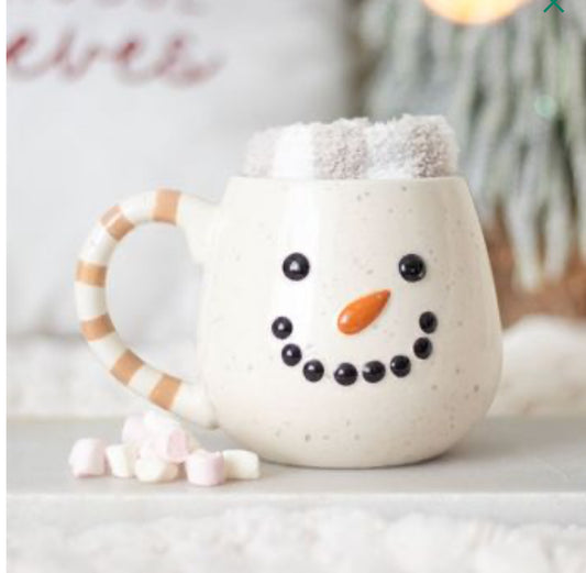 SNOWMAN MUG AND SOCKS MUG SET