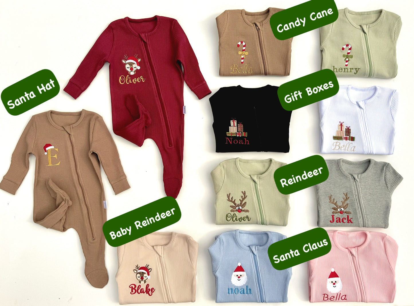 Christmas Reindeer Zip Sleepsuit