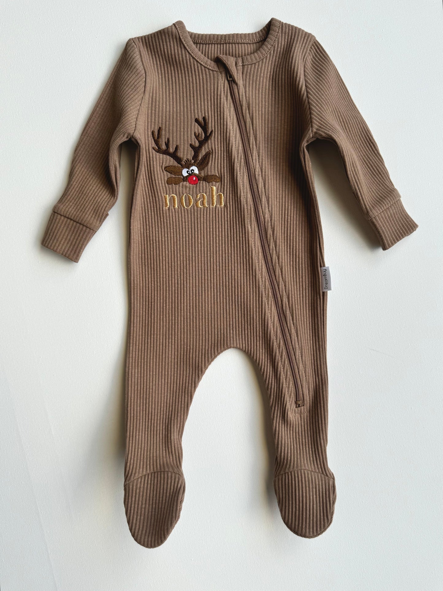 Christmas Reindeer Zip Sleepsuit