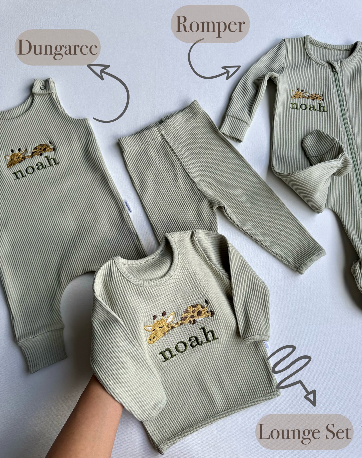 Safari Theme Personalised Zip Romper